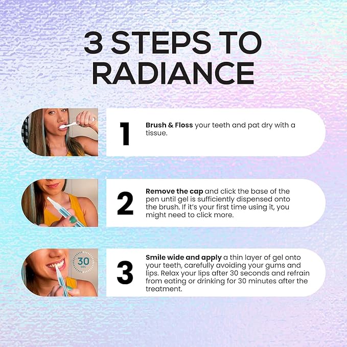 Venus Visage Teeth Whitening Pen (1 Pack) - Effective Teeth Whitening Gel - 10+ Uses - Professional Formula - Mint Flavor - No Sensitivity