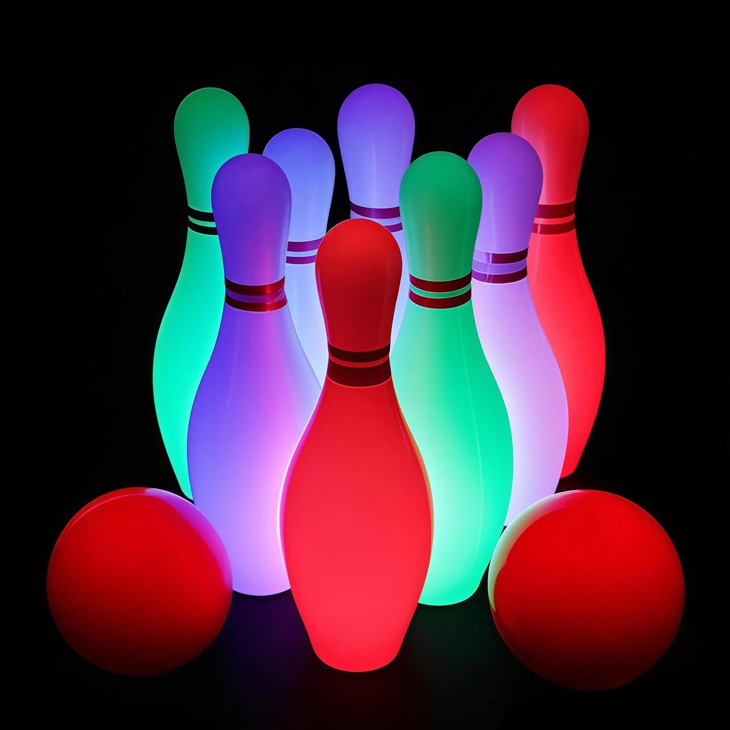 Kids Bowling Toys Set,Light up Bowling Ball Pins Toy Game Fun Sports Toy Games for Indoor & Outdoor Kids Toddler Boys Girls Children 3-6 Years