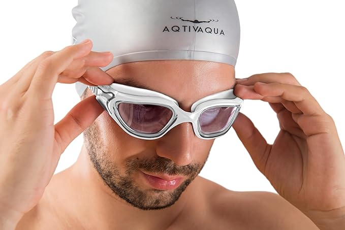 AqtivAqua Swimming Goggles, DX Wide View Swim Goggles for Adult Men Women, Anti Fog No Leaking