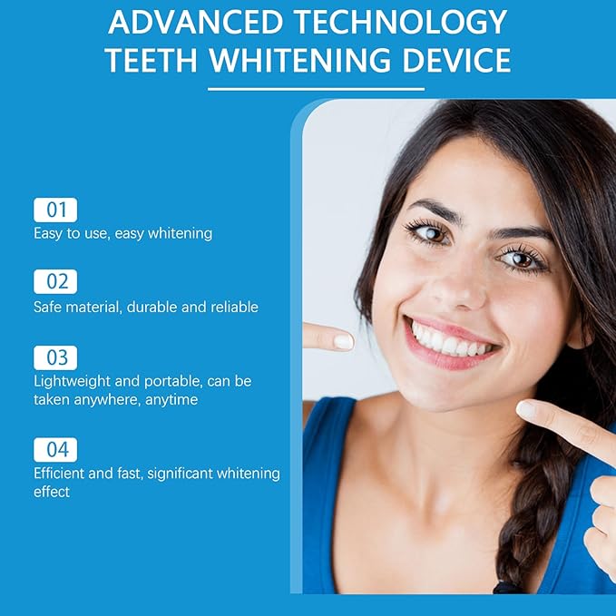 Advanced Technology Teeth Whitening Kit with LED Light, Natural Extracts, Professional Quality