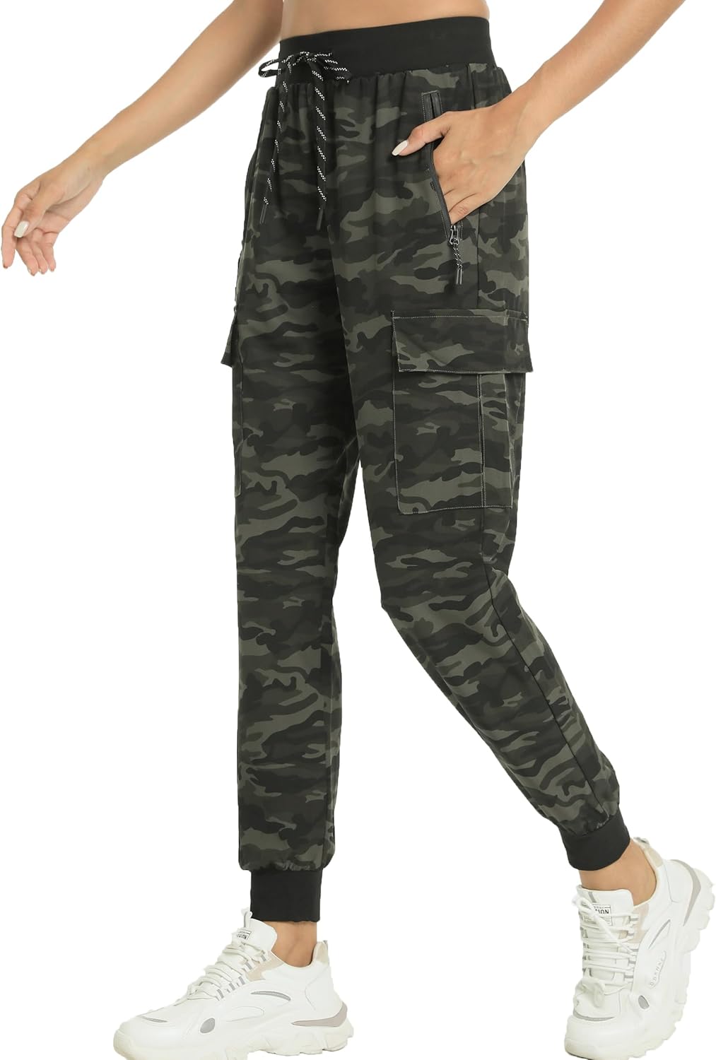 Kcutteyg Womens Water Resistant Hiking Pants with Pockets Quick Dry Soft Athletic Workout Joggers Pants for Camping Travel