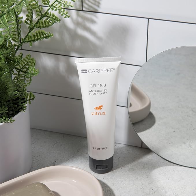 CariFree Gel 1100, Citrus Flavored, Anti-Cavity Fluoride Toothpaste with Nano Hydroxyapatite for pH Neutralization, Cavity Prevention & Enamel Protection, Dentist Recommended, Dentist Developed