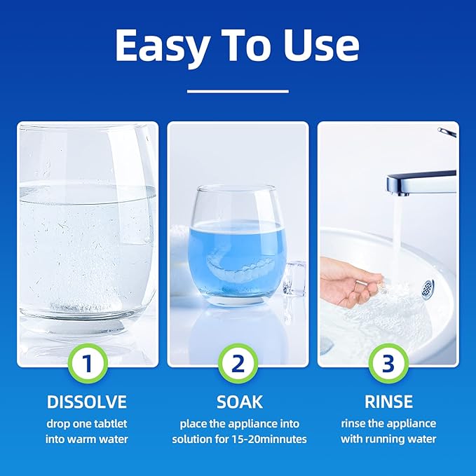 Retainer Cleaner Tablets & Denture Cleaning Tablets for Dental Appliances and Night & Mouth Guard.(36 Counts