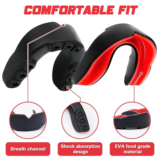 MENOLY Youth Mouth Guard - 5 Packs Football Mouth Guard, BPA Free Mouth Guard with Portable Case, Mouth Guard Sports for Boxing, Basketball, Lacrosse, MMA, Hockey, Wrestling, Soccer