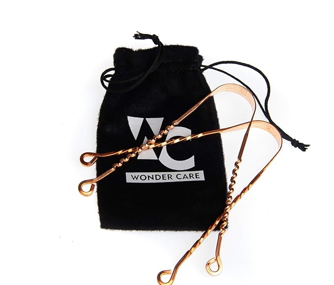 Wonder Care – Copper Tongue Cleaner Couples Pack | Copper Zig zag + Twister Cleaner | Tongue Cleaner Scraper for Adult | Ayurvedic Combo Pack Tongue Cleaner Scraper