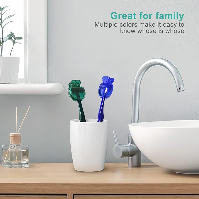 Mspan Tongue Scraper Cleaner Brush: Tongue Cleaning Scrubber with Plastic Travel Case Cover for Adults Kids - Dental Clean Bad Breath Kit 2 Pack