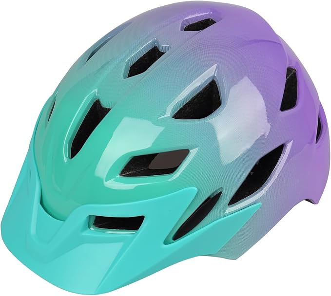 Kids Bike Helmet,Bavilk Kids Boys Girls Bike Helmets with LED Light Detachable Visor Children Youth Teen Multi-Sport for Skating Cycling Scooter Skateboard Adjustable & Lightweight 19.7"-22.4"