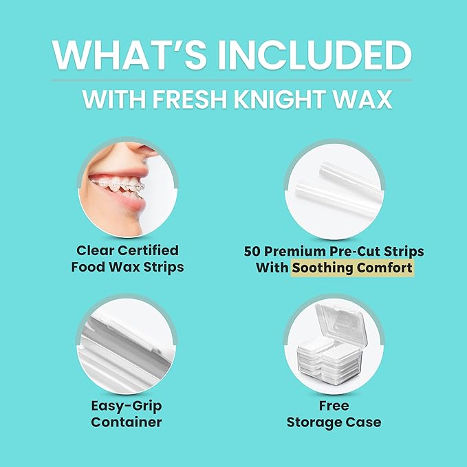 Fresh Knight Braces Wax. Dental Wax for Braces & Aligners - Premium Orthodontic Strips Food Grade (Aloe Green)