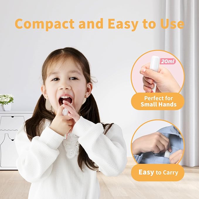 Mouth Spray for Kids, Toddler Toothpaste Helper, Fluoride Free Baby Toothpaste Cavity Protection, Oral Care with Natural P113+ Antibacterial Peptide - for Newborns to Age 12 (Citrus)