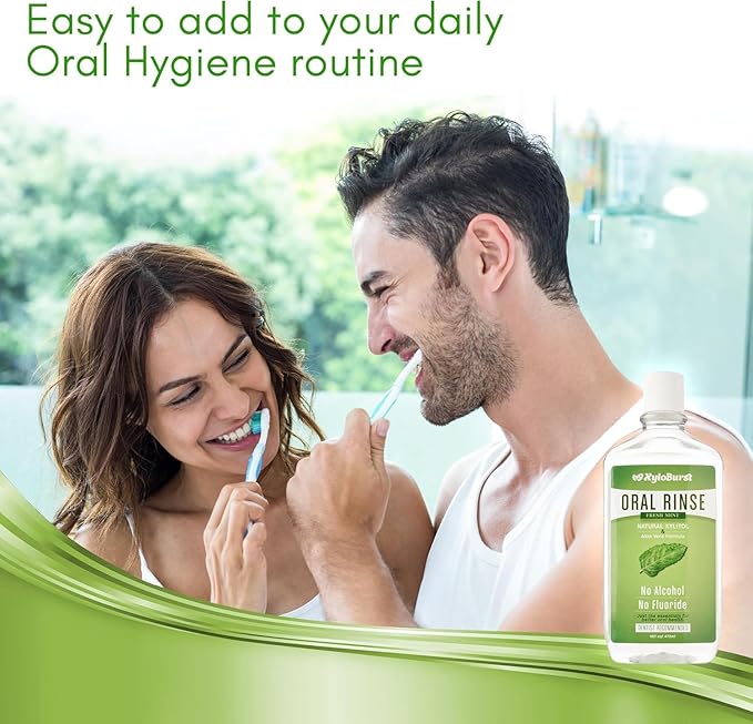 Xyloburst Oral Rinse Natural Mouthwash - Xylitol Mouthwash | Fluoride Free Mouth Wash | Alcohol Free Mouth Wash | Fresh Mint Mouth Rinse | SLS Free | 3-Pack