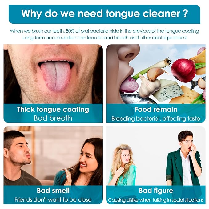 4 Pcs Tongue Scraper Stainless Steel Tongue Cleaners Wide Head Tongue Cleaner Tool Reduce Bad Breath Tongue Scraper for Fresh Breath