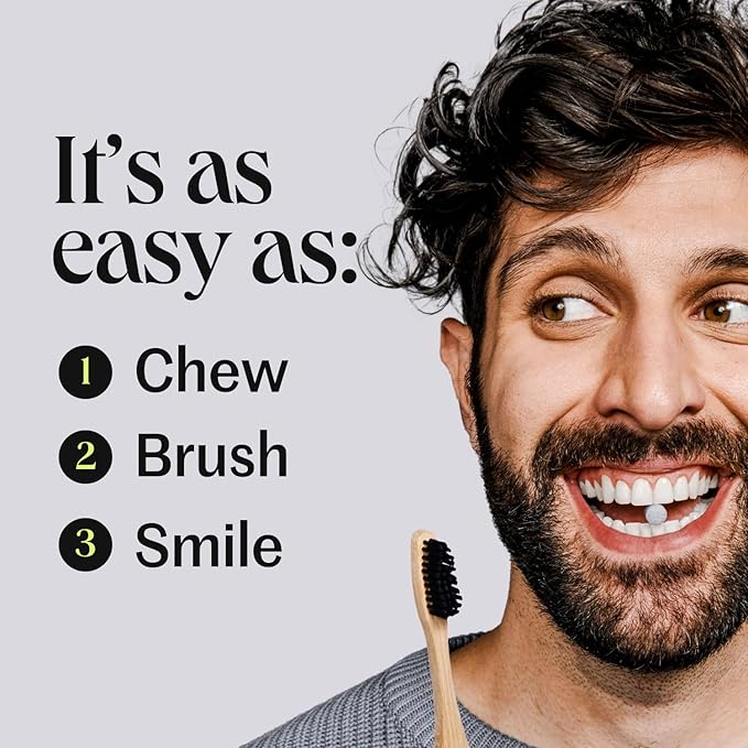 Bite Whitening Toothpaste Tablets – Nano Hydroxyapatite & Xylitol (Mint Charcoal) | Sensitive Teeth Friendly | No Fluoride, Vegan, Cruelty-Free | Travel-Size | 2 Bottles (124 Bits) | Made in USA