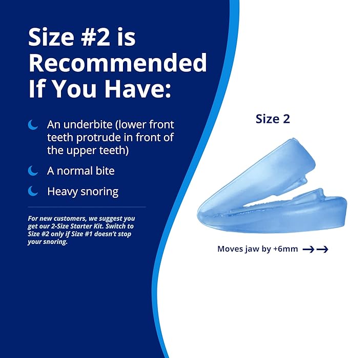 ZQuiet, Anti-Snoring Mouthpiece, Comfort Size #2, Single Refill, Blue Made in USA, BPA-Free, Medical-Grade Material