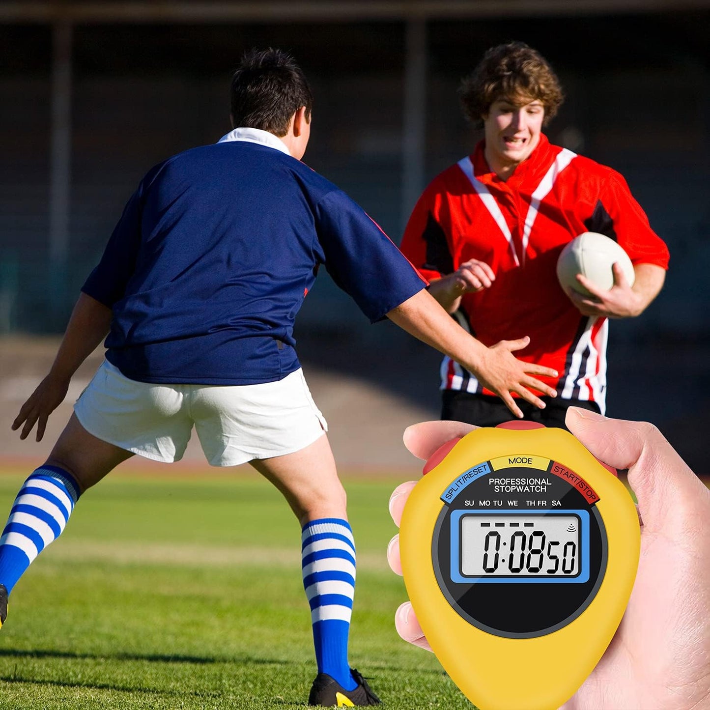 12 Pack Multi-Function Electronic Digital Sport Stopwatch Timer, Large Display with Date Time and Alarm Function,Suitable for Sports Coaches Fitness Coaches and Referees (Yellow)