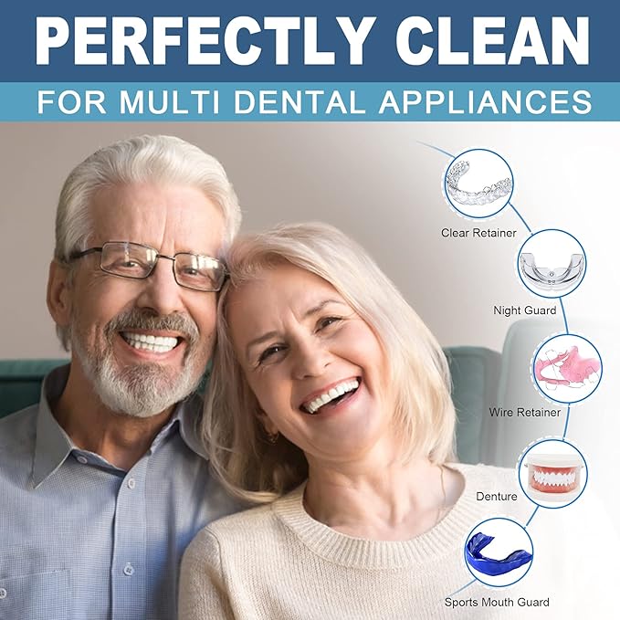 EZGO Retainer Cleaner Tablets, Denture Cleaning Tablets for Mouth Guard, Night Guard and Removable Dental Appliances, Removes Stains, Bad Odor, Plaque in 3 Minutes, 4 Months Supply (120 pcs)