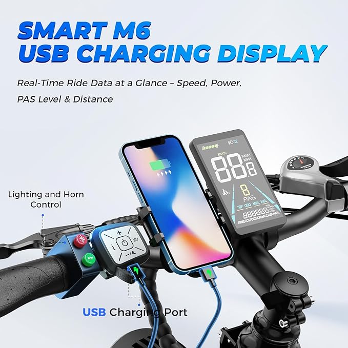 M1 Pro Electric Bike, 1800W Peak Motor Electric Bike for Adults, 48V 17.5Ah, 26'' x 4.0'' Fat Tire Electric Mountain Bike, Ebike with 85 Miles, 36MPH, 7 Speed 110Nm and Dual Suspension