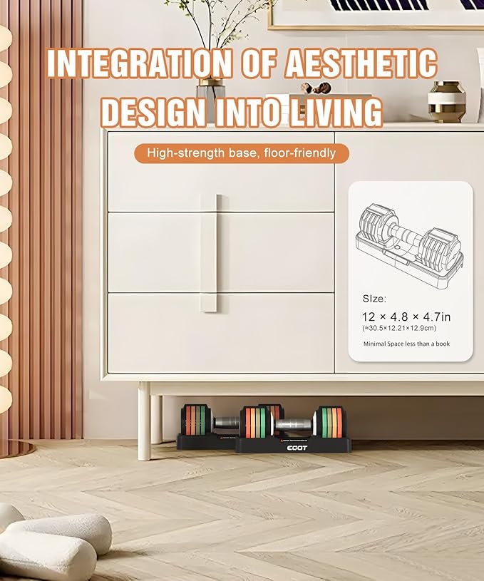 Adjustable Dumbbells Set/Single, 12.5LB/22.5LB/55LB 5 in 1 Free Adjustable Dumbbell Set with Anti-Slip Handle & Rainbow-colored Weight Plates for Home Gym, Weight Set for Women Men