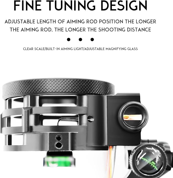 5-Pin Archery Bow Sight, Outdoor Archery Equipment, Tool-Less Micro-Click Adjustments Use with Left and Right-Hand Bows