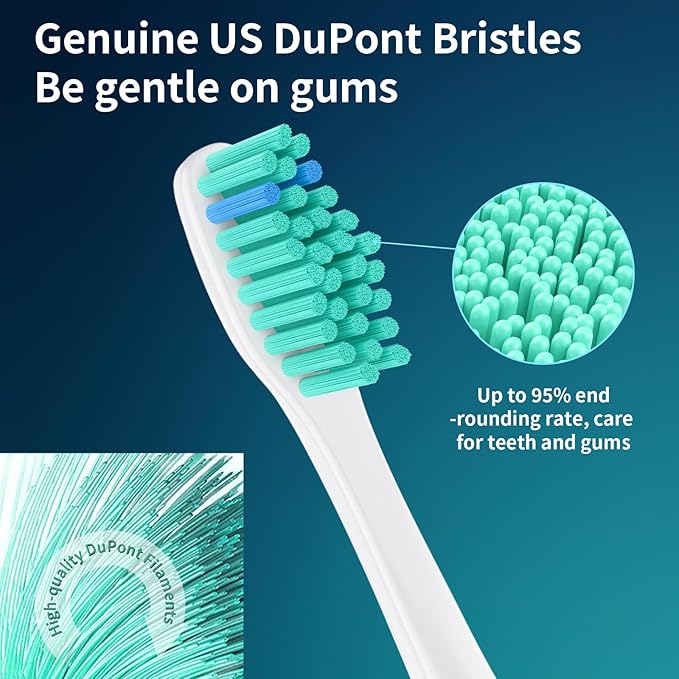 Replacement Heads for Philips Sonicare, Toothbrush Replacement Head Compatible with Phillips Sonicare E-Series Screw-on Handles for Essence, Advance, Elite, CleanCare, Extreme, 6 Pack