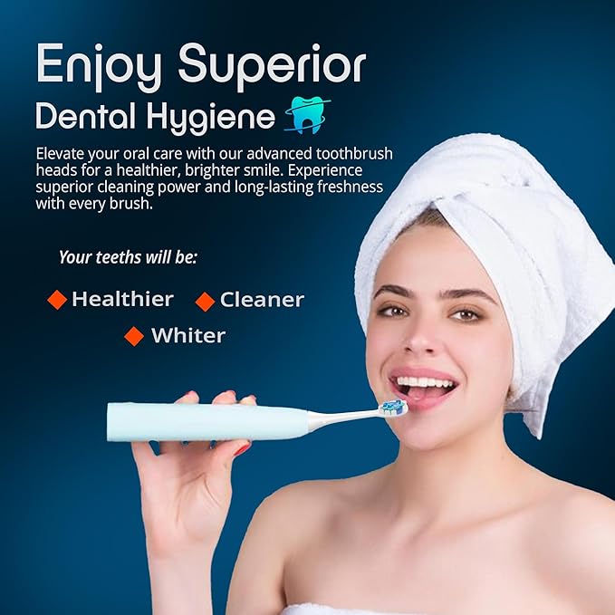 Replacement Toothbrush Heads Compatible with Philip Sonicare Electric Toothbrushes C2, 4100 -Pack of 8 Sonicare Replacement Heads with Soft Dupont Bristles for Deep Cleaning, Gum Care & Plaque Removal