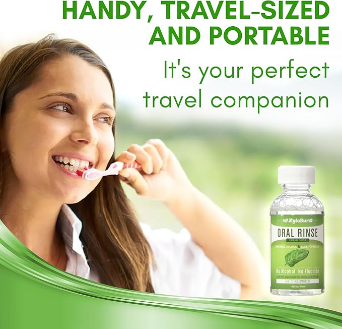 Xyloburst Oral Rinse Mouthwash - Natural Xylitol Mouthwash | Fluoride Free Mouth Wash | Alcohol Free | Fresh Mint Mouth Rinse | SLS Free | Travel 10-Pack