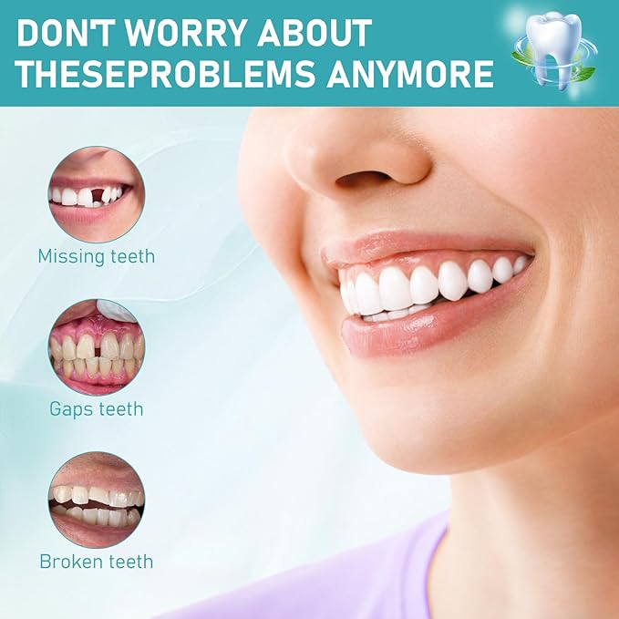 Minceetbien Dentures, Minceetbien Silicone Reline Denture Set, Comfortable and Secure, Adjustable Snap-in Upper and Lower Denture Kit for Instant Smile Restoration