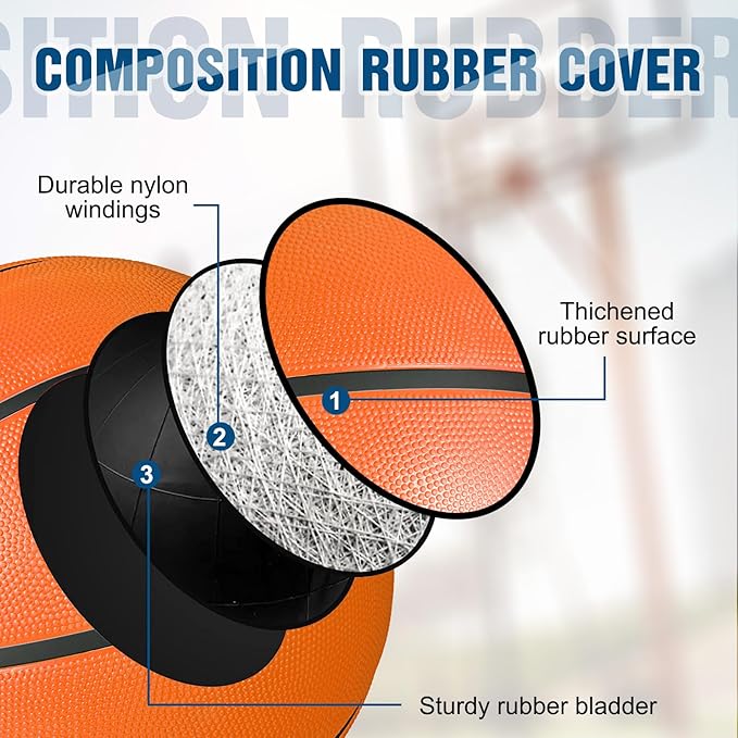 Libima 12 Pcs Rubber Basketballs Bulk with Pump Official Size Multicolor Basket Balls Streetballs Set for Kids Youth Adult Sports Gifts Indoor Outdoor Training Games Back to School