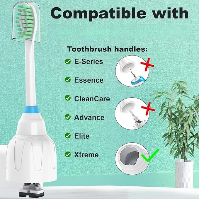 Replacement Toothbrush Heads for Philips Sonicare E Series,Compatible with Sonicare Essence, Elite, Advance, CleanCare Screw-on Electric Toothbrush HX7022/66 HX7023/64,HX7023/30,8 Pack with Caps ﻿