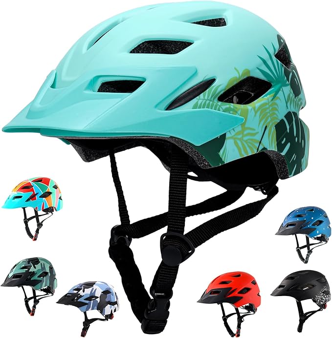 Kids Bike Helmet,Bavilk Kids Boys Girls Bike Helmets with LED Light Detachable Visor Children Youth Teen Multi-Sport for Skating Cycling Scooter Skateboard Adjustable & Lightweight 19.7"-22.4"