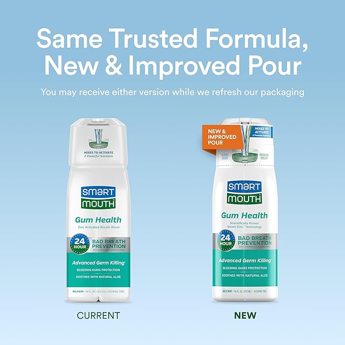 SmartMouth Gum Health Zinc Activated Breath Rinse 16oz, 2 Pack