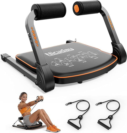 Niceday Ab Workout Equipment, Ab Machine for Stomach Workout, Ab Trainer Machine for Home, Ab Crunch Machine for Home Exercise, Sit Up Machine with Resistance Bands and 330 LBS Weight Capacity