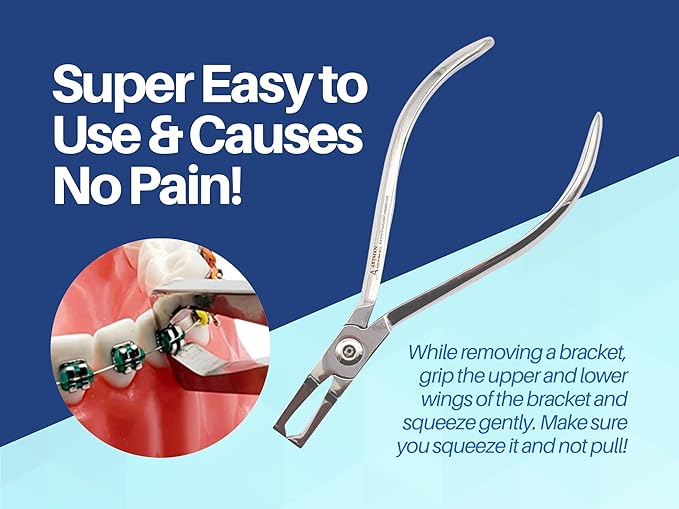 ARTMAN INSTRUMENTS Orthodontic Braces Removal Tool Kit Bracket Removing Pliers & Ligature Ties Remover Scraper Tarter Tool Easy Braces Removing Tool