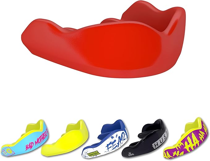 DAMAGE CONTROL High-Impact Mouth Guard – Sports Mouthguard for Boxing, Football, Hockey, Lacrosse & Basketball, Protects Teeth & Jaw, Protective Mouthpiece for Adults & Youth (Adult, Red)