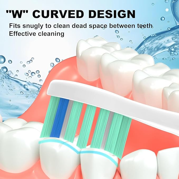 Replacement Heads Compatible with Philips Sonicare Toothbrush C1 C2 C3 A3 W3 G2 G3 4100 5100 6100 1100 2100 3100, Toothbrush Heads Brush Head, 12 Black