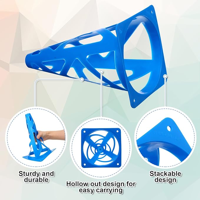 60 Pieces Plastic Agility Cones, 9 Inch Indoor Outdoor Training Sport Cone, Soccer Flexible Cone Sets Marker Cones for Kids Dogs Training, Party, Traffic, Drills, Basketball, Soccer, Assorted Colors