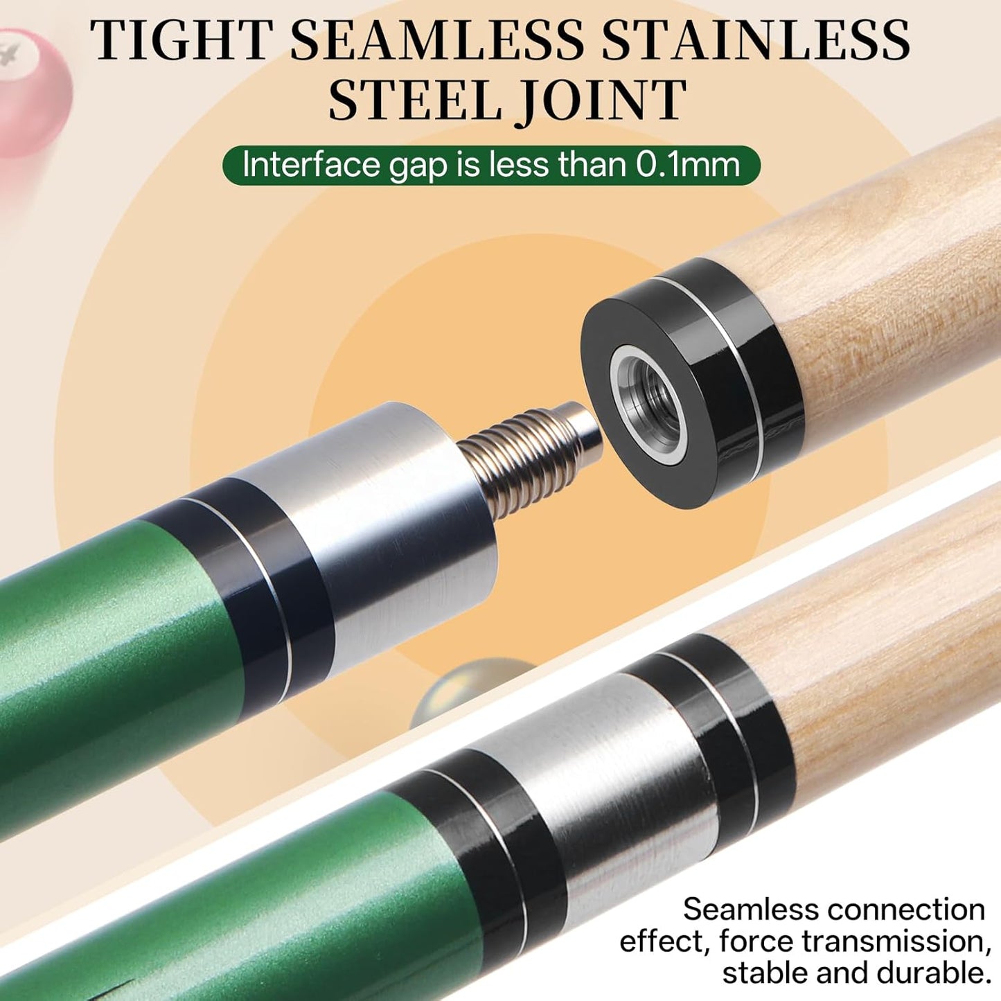 Kmise Pool Cue Stick Set - 58 Inch Pool Cues, 18~21Oz Canadian Maple Professional Billiard Cues Sticks, Pool Sticks for Adults, Multiple Colors, Pool Stick for Bar House Pool Tables Sports