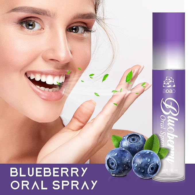 Oral Spray for Adults, Mouth Freshening Spray, Portable Peppermint Oral Freshener, Alcohol & Fluoride-Free Oral Care Mouth Spray, Travel, Dates, Office, Dry & Bad Breath,0.5fl.oz (Purple)