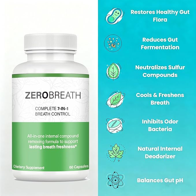7-in-1 bad breath solution丨Zero Breath Bad Breath Capsules Eliminate Bad Breath at it's Source & Feel Confident in Every Conversation