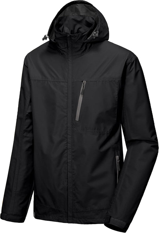 Little Donkey Andy Men's Waterproof Rain Jacket Outdoor Lightweight Hooded Raincoat for Hiking Golf Travel Fishing