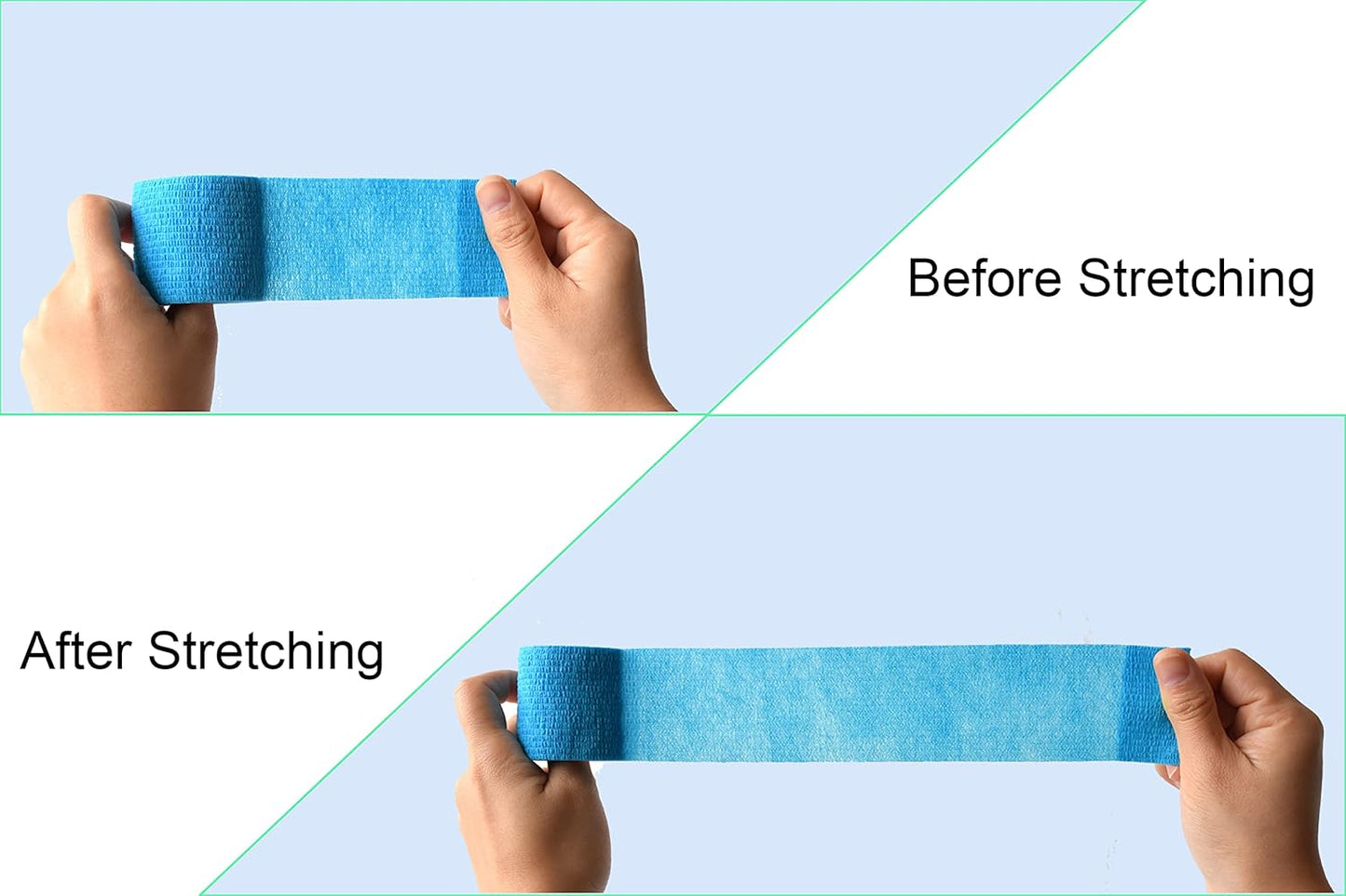 15 Pack Cohesive Wrap 2 Inch x 5 Yards Self Adherent Vet Tape for Pets, Elastic Self Adhesive Bandage Wrap for Sports, Finger, Wrist, Ankle (Blue)