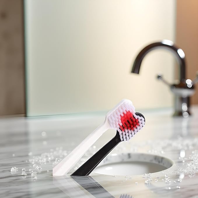 2Pcs Toothbrushes Black and White Heart Shaped Couple toothbrushes eco Friendly Nano toothbrushes Dental Care Brush Manual Toothbrushes Adult one Size Manual Toothbrushes and Accessories
