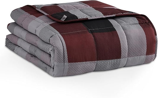 L'AGRATY Weighted Blanket - 60"x80" 17lbs Cooling Breathable Heavy Blanket Microfiber Material with Glass Beads for Adult All-Season Summer Fall Winter Soft Thick Comfort