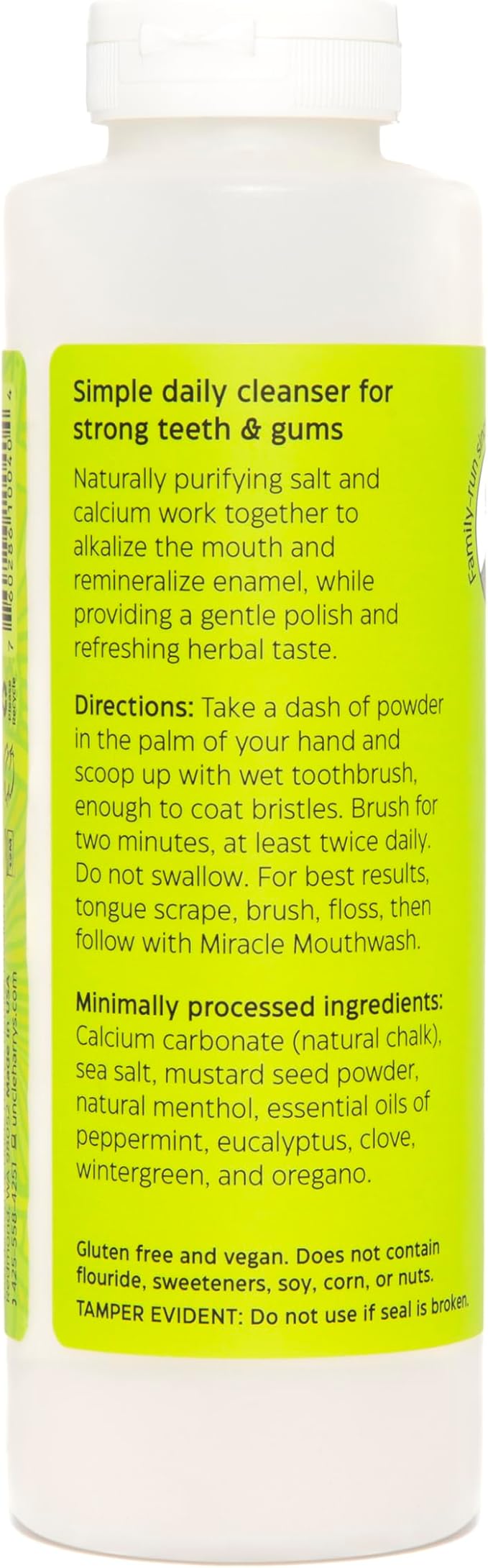 Uncle Harry's All Natural Tooth Powder, 16oz