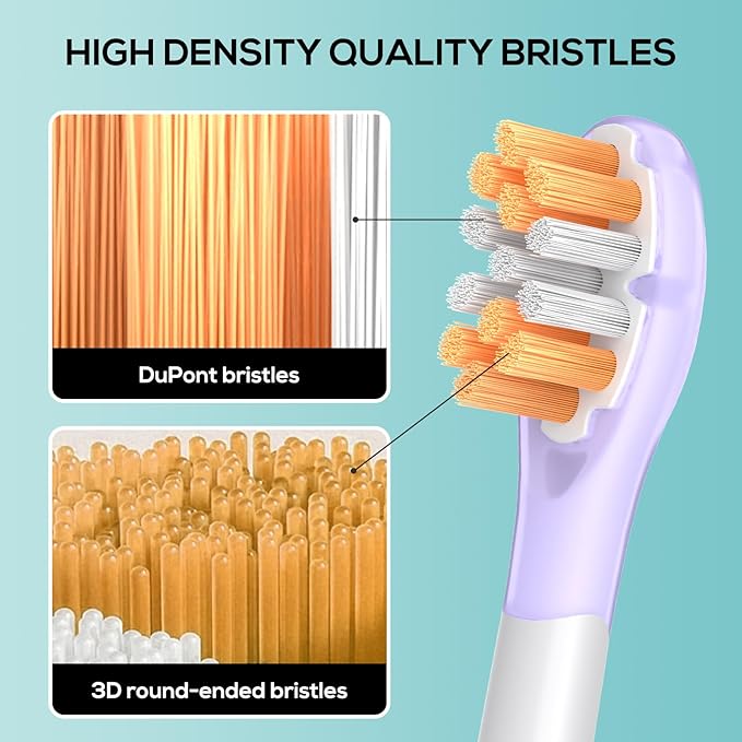 ASYH 4Pcs Replacement Toothbrush Heads Compatible with Philips Sonicare Snap-on Electric Toothbrushes, Medium Soft Brush Heads (Orange)