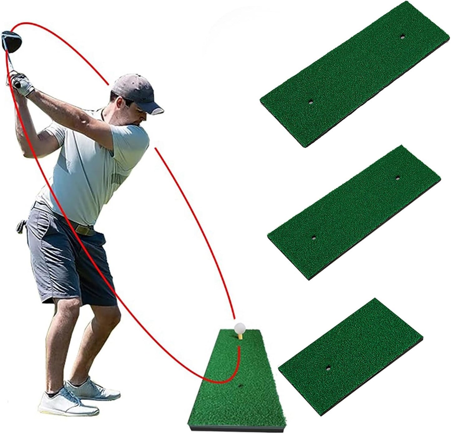 3D Cushioned Mini Golf Strike Mat - Durable Nylon Practice Pad for Indoor Outdoor Swing Training - Compact & Foldable for Easy Storage