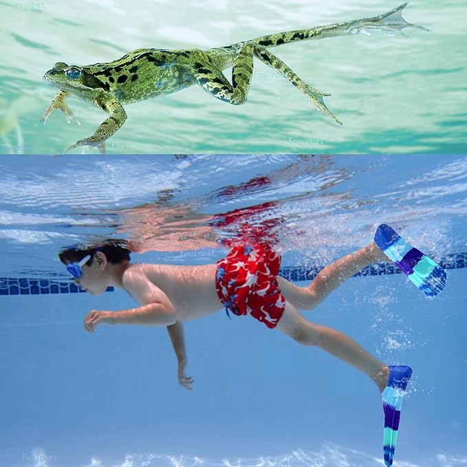 Kids Swim Fins,Short Kids Fins Youth Swimming Flippers for Lap Swimming Training for Children Girls Boys Beginners