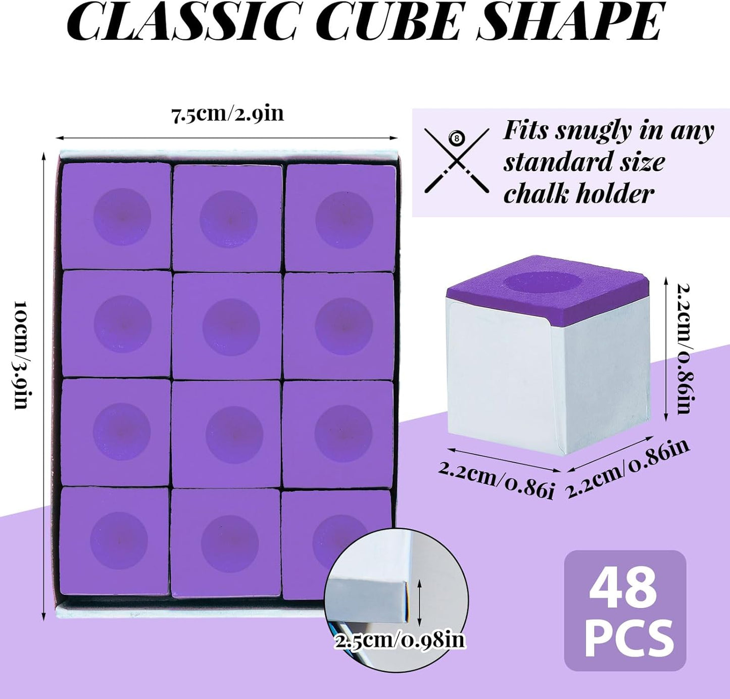 Junkin Pool Chalk Cubes Billiard Cue Pool Stick Chalk Table Accessories for Clubs Bars Home