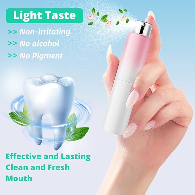 Oral Breath Spray, 3 Bottles Mint Breath Spray Natural Breath Freshener, Portable Dry Mouth Spray Removes Bad Breath, Bad Breath Treatment for Adults Oral Odor Care