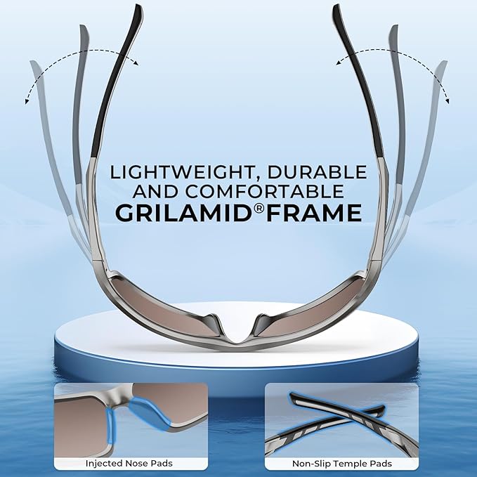 KastKing Chippewa Polarized Fishing Sunglasses, UV400 Protection Full Wrap Frame Sports Cycling Sunglasses, 1.0mm TAC Lenses