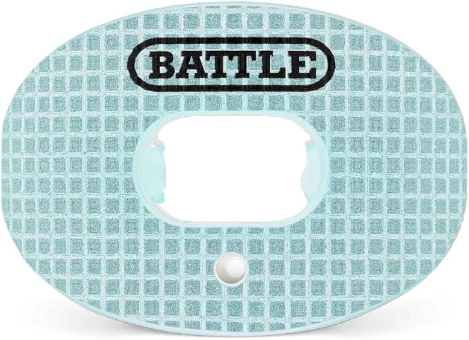 Battle Sports 3D Diamond Oxygen Football Mouthguard - Superior Airflow & Better Performance, Maximum Protection & Breathability Football Mouthpiece, Works with Braces (Teal)